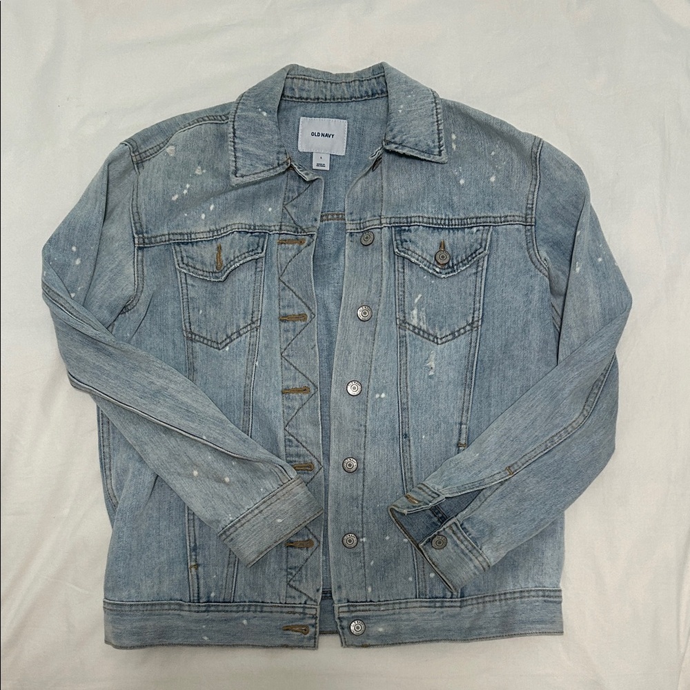 Old Navy Distressed Blue Denim Jacket